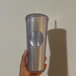 Starbucks Studded Platinum Silver Bling Cold Cup Tumbler 24oz Venti